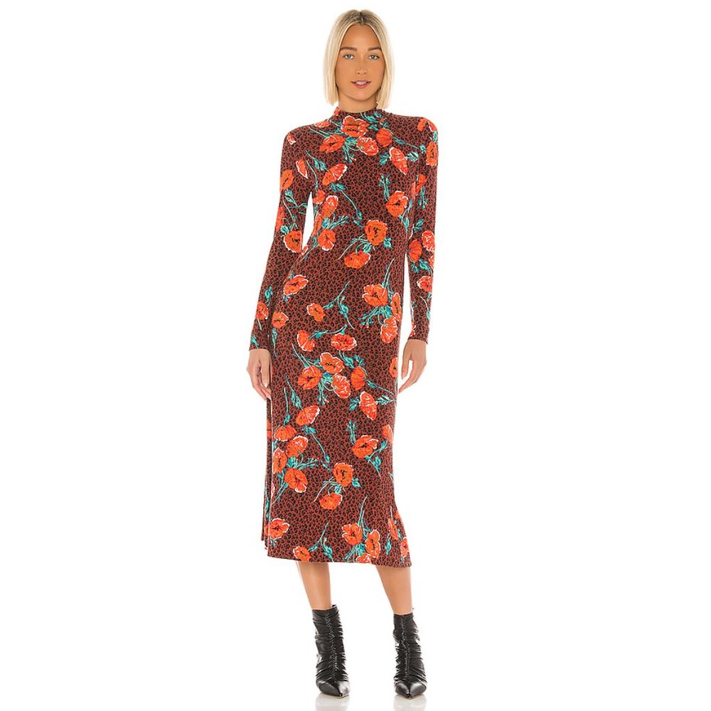 NWT Free People animal print floral midi dress